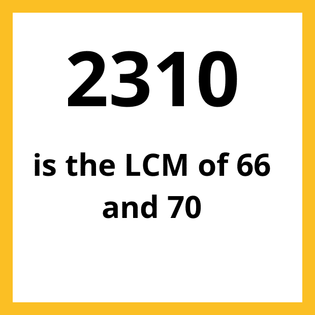 The least common multiple (LCM) of 66 and 70 is 2310.